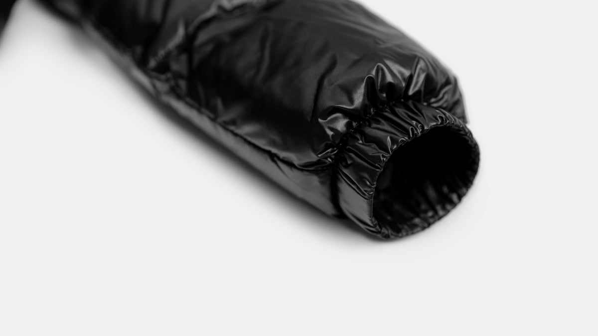 Children’s Goose Down Jacket with Silver Fox Fur Trim (Black)