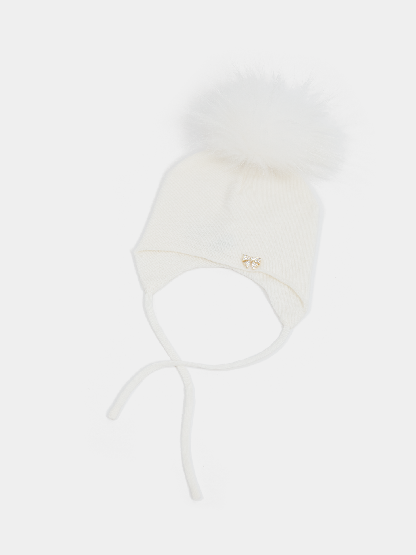 10 Merino wool hat with raccoon fur PomPom