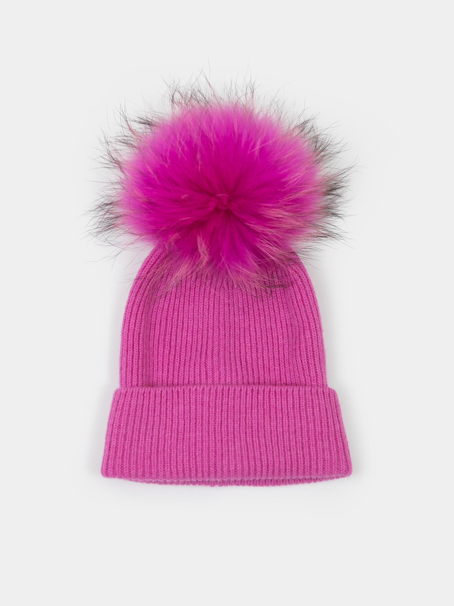 3.2 Merino Wool Beanie with Fur PomPom for Baby/Toddler or Kids (Beige)