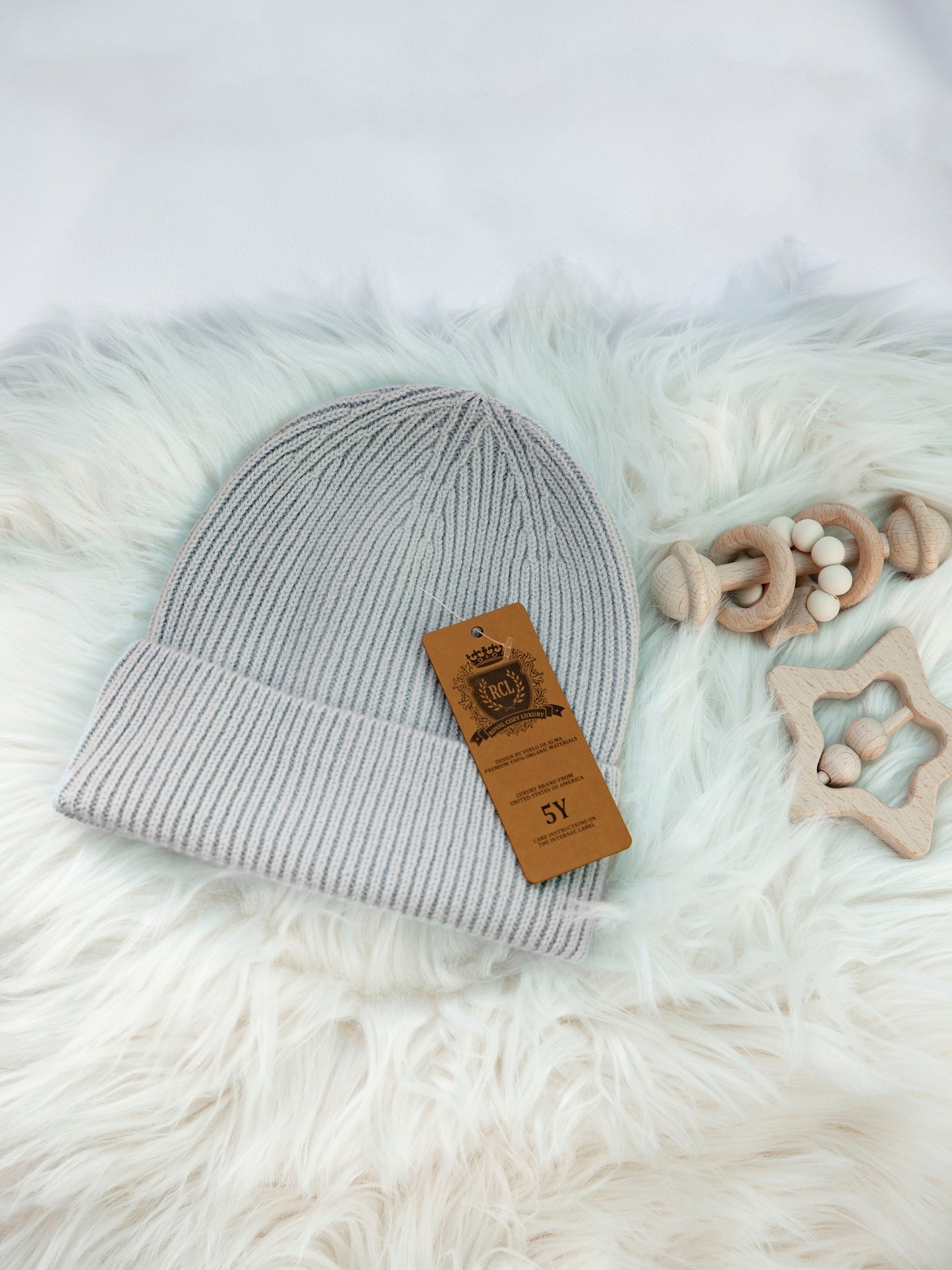 2 Merino Wool Beanie for Baby/Toddler or Kids (Blue)