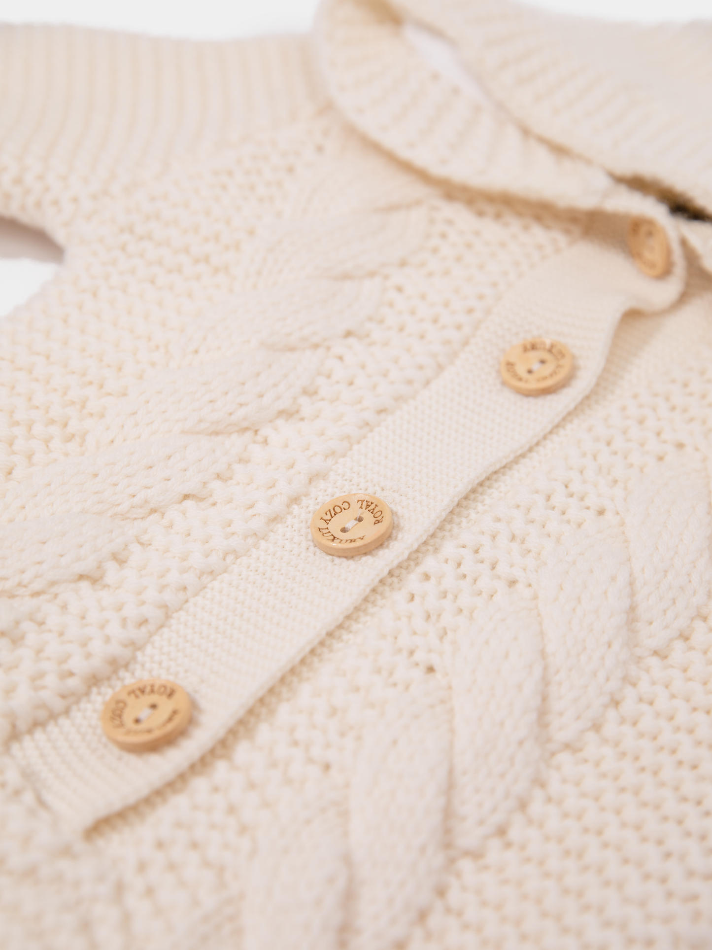 16.1 Two-layer Chunky Knit AUSTRALIAN MERINO WOOL jumpsuit for baby (Milk White)