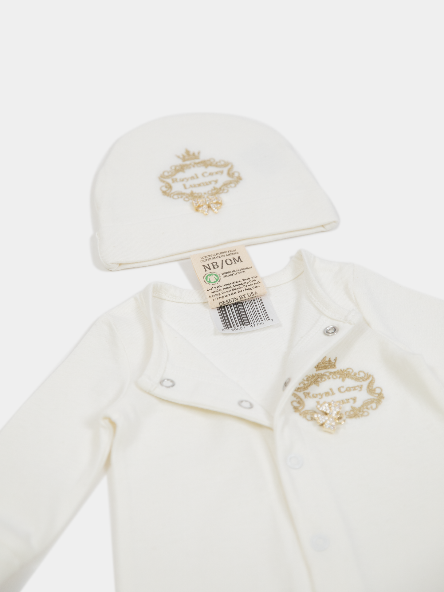 15 “New Angel” unisex newborn set organic cotton jumpsuit and hat