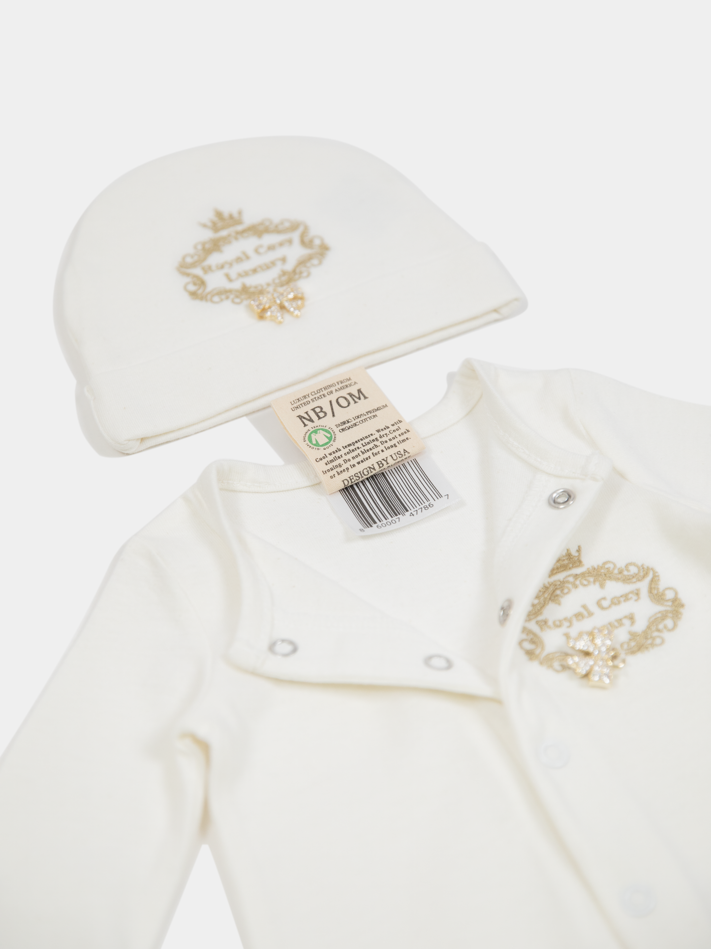 15 “New Angel” unisex newborn set organic cotton jumpsuit and hat