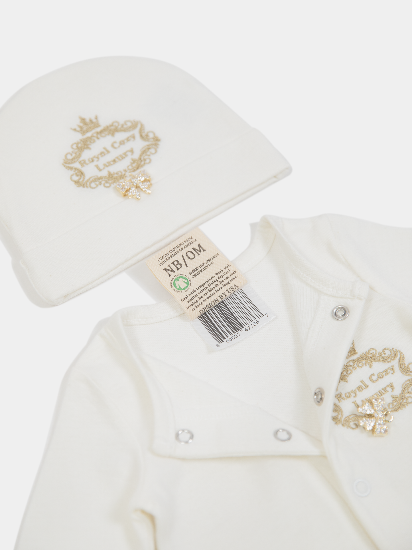 15 “New Angel” unisex newborn set organic cotton jumpsuit and hat