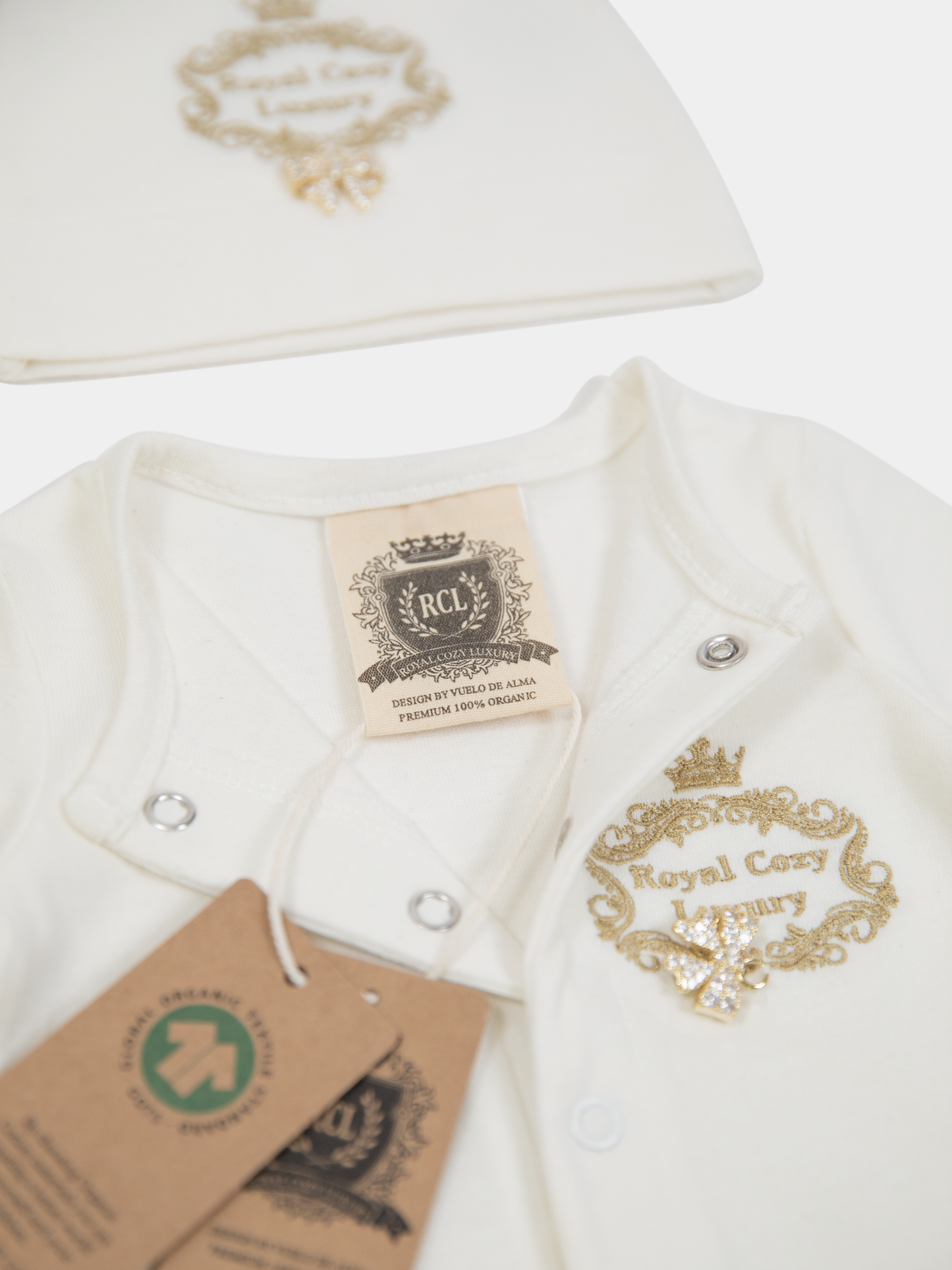 15 “New Angel” unisex newborn set organic cotton jumpsuit and hat