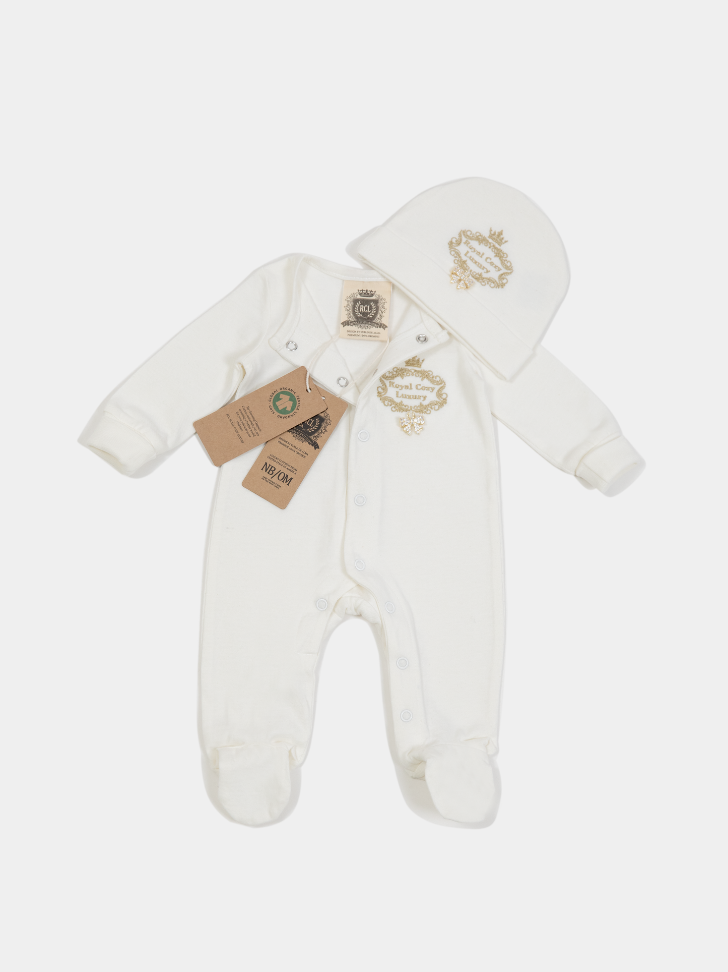 15 “New Angel” unisex newborn set organic cotton jumpsuit and hat