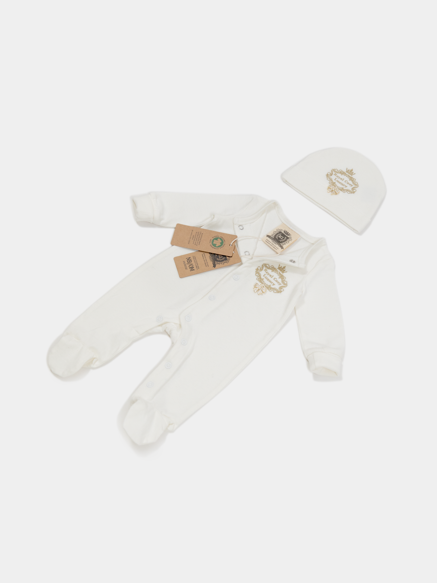 15 “New Angel” unisex newborn set organic cotton jumpsuit and hat