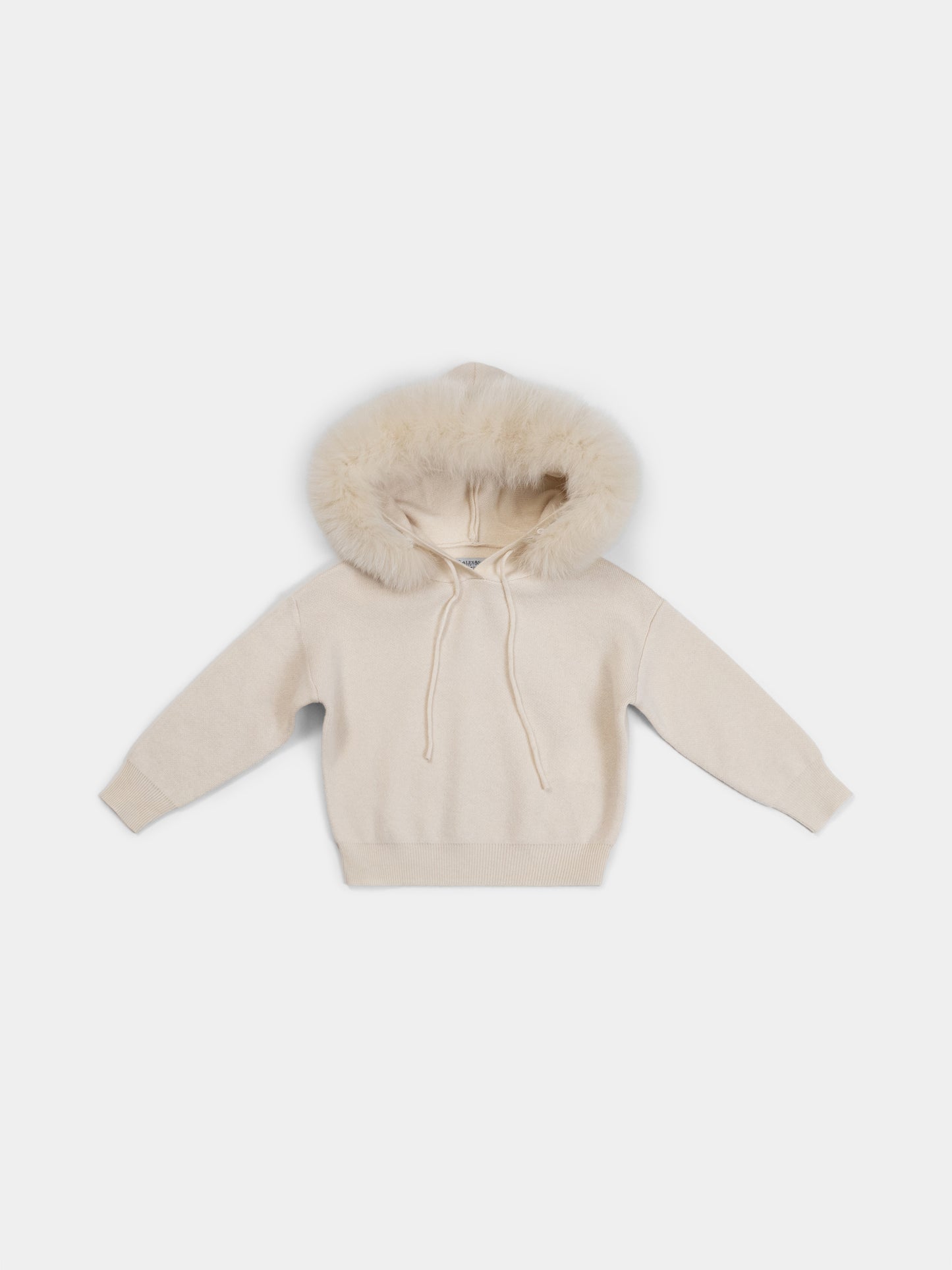 Wool-Blend Knit Children's set with Dyed Fox Fur