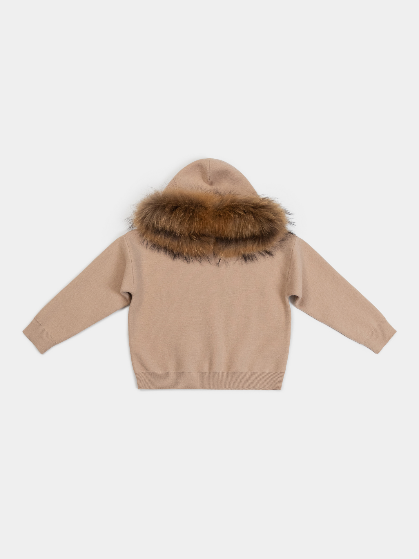 Wool-Blend Knit Woman set with Raccoon Fur