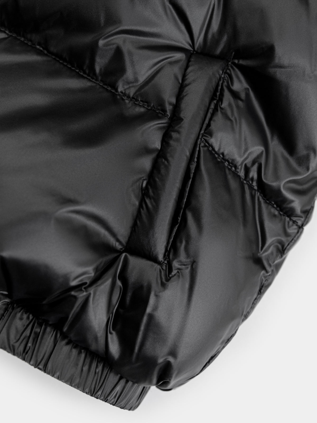 Children’s Goose Down Jacket with Silver Fox Fur Trim (Black)