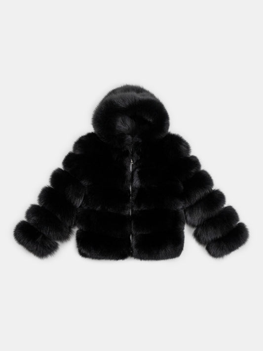 Children’s Hooded Fur Jacket