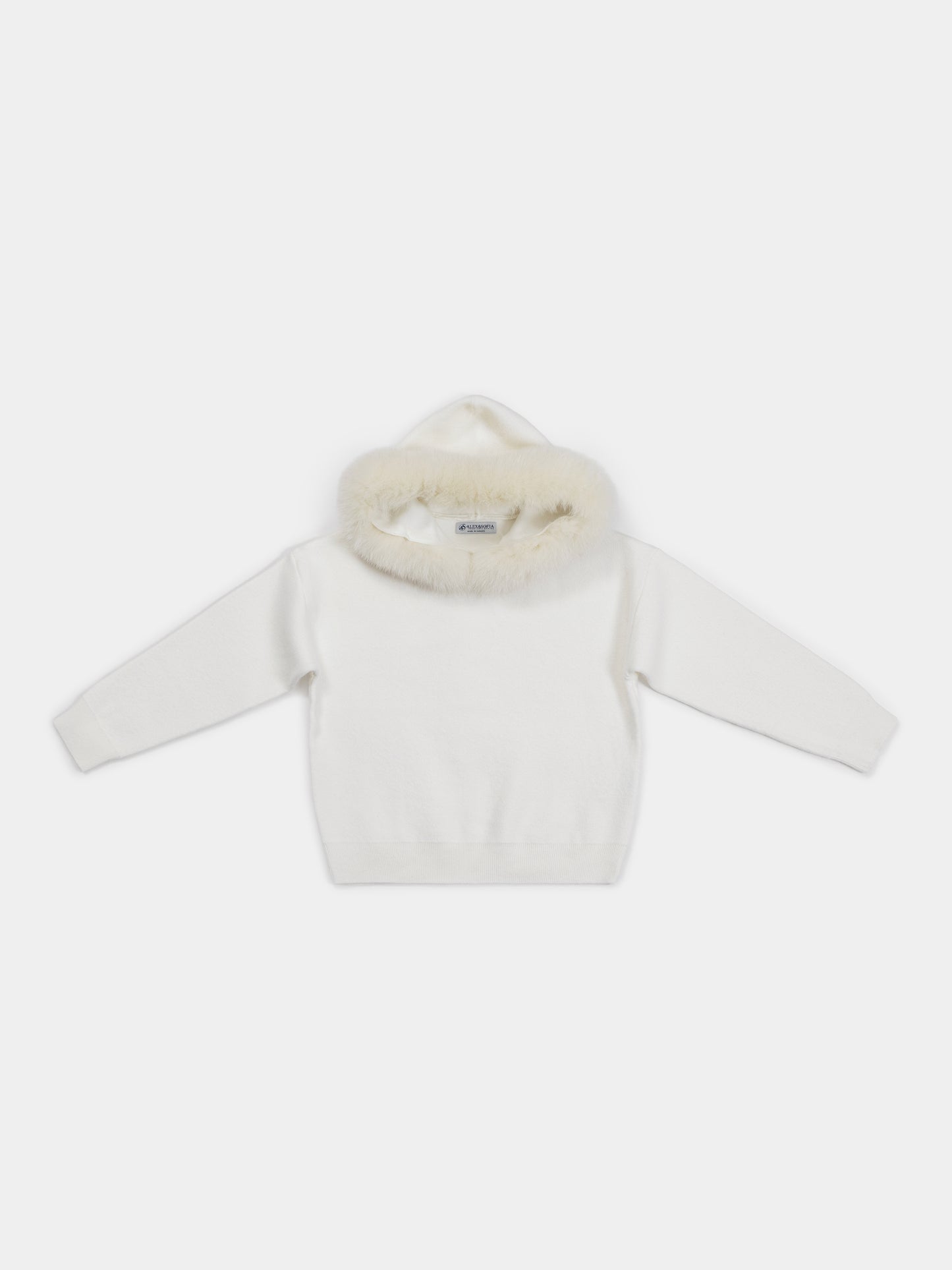 Wool-Blend Knit Woman set with Dyed Fox Fur