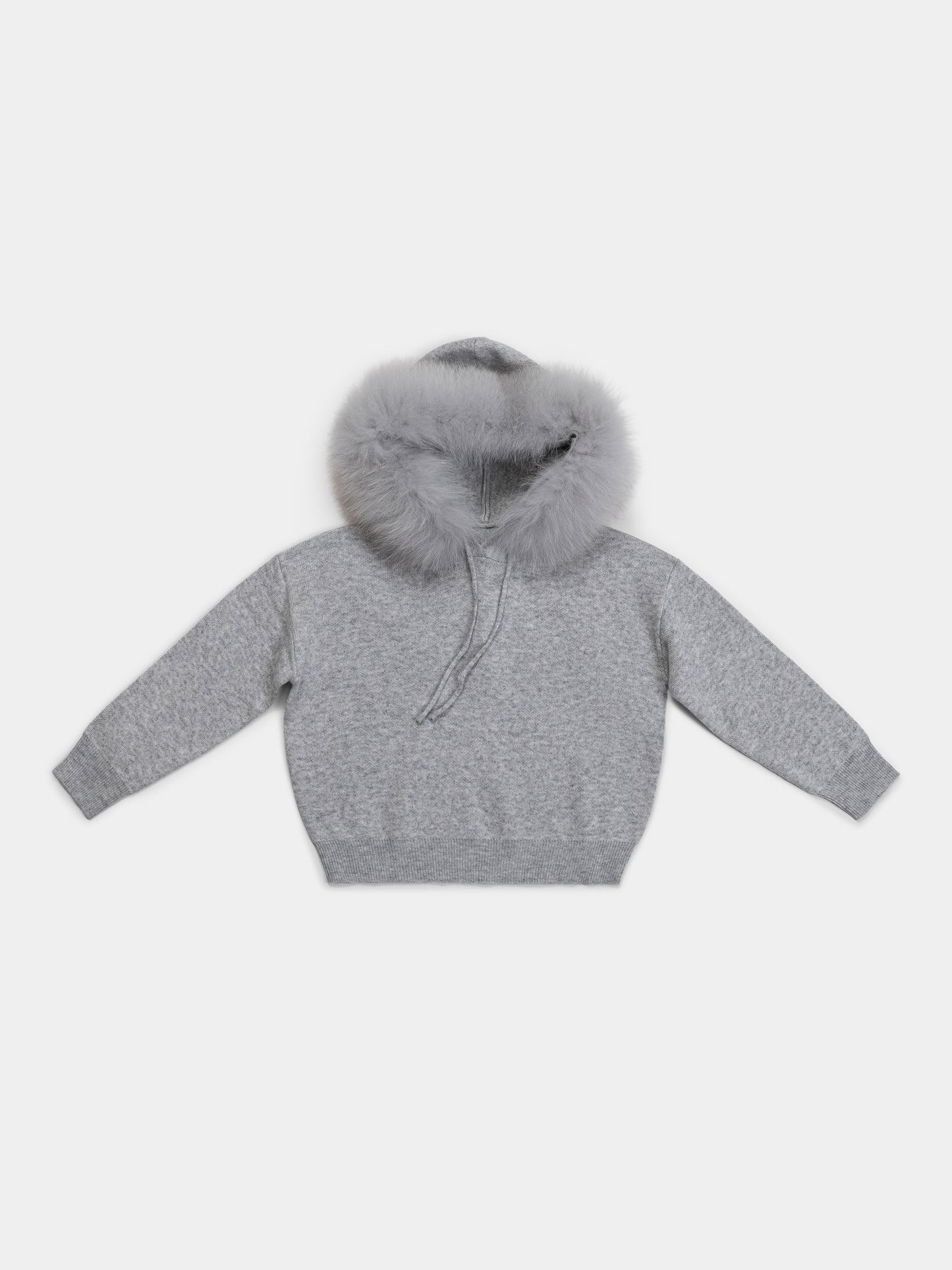 Wool-Blend Knit Children's set with Dyed Fox Fur