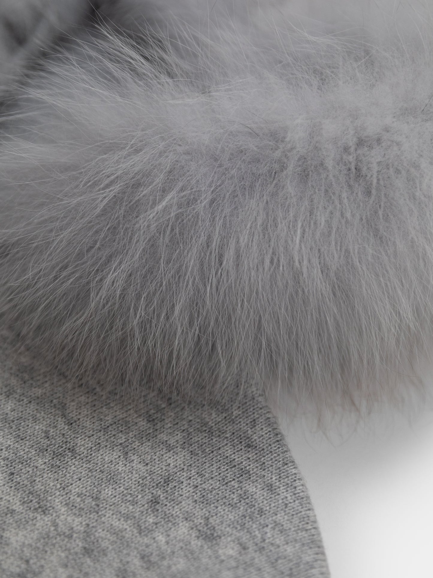 Wool-Blend Knit Children's set with Dyed Fox Fur