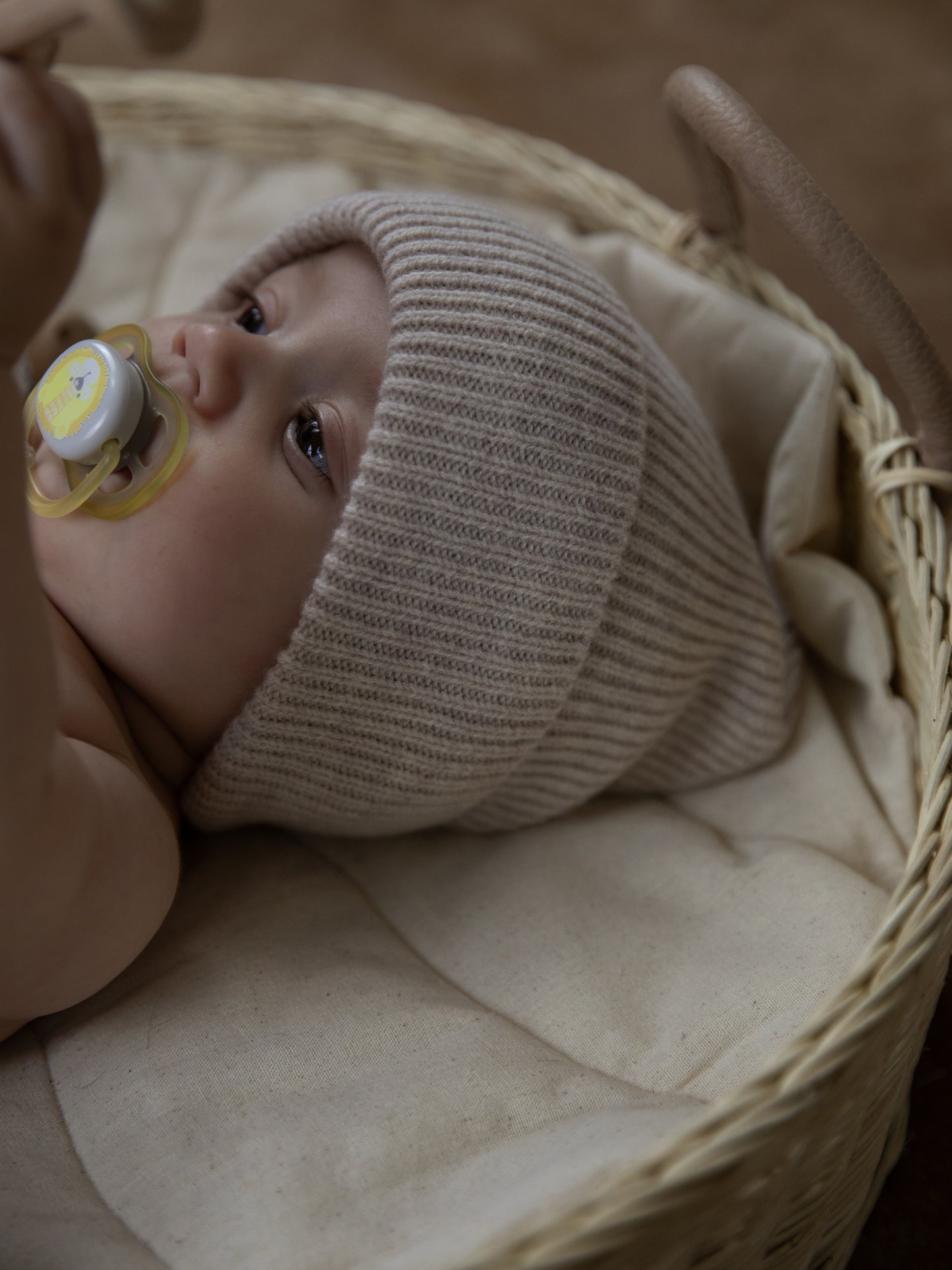 2.1 Merino Wool Beanie for Baby/Toddler or Kids (Beige)