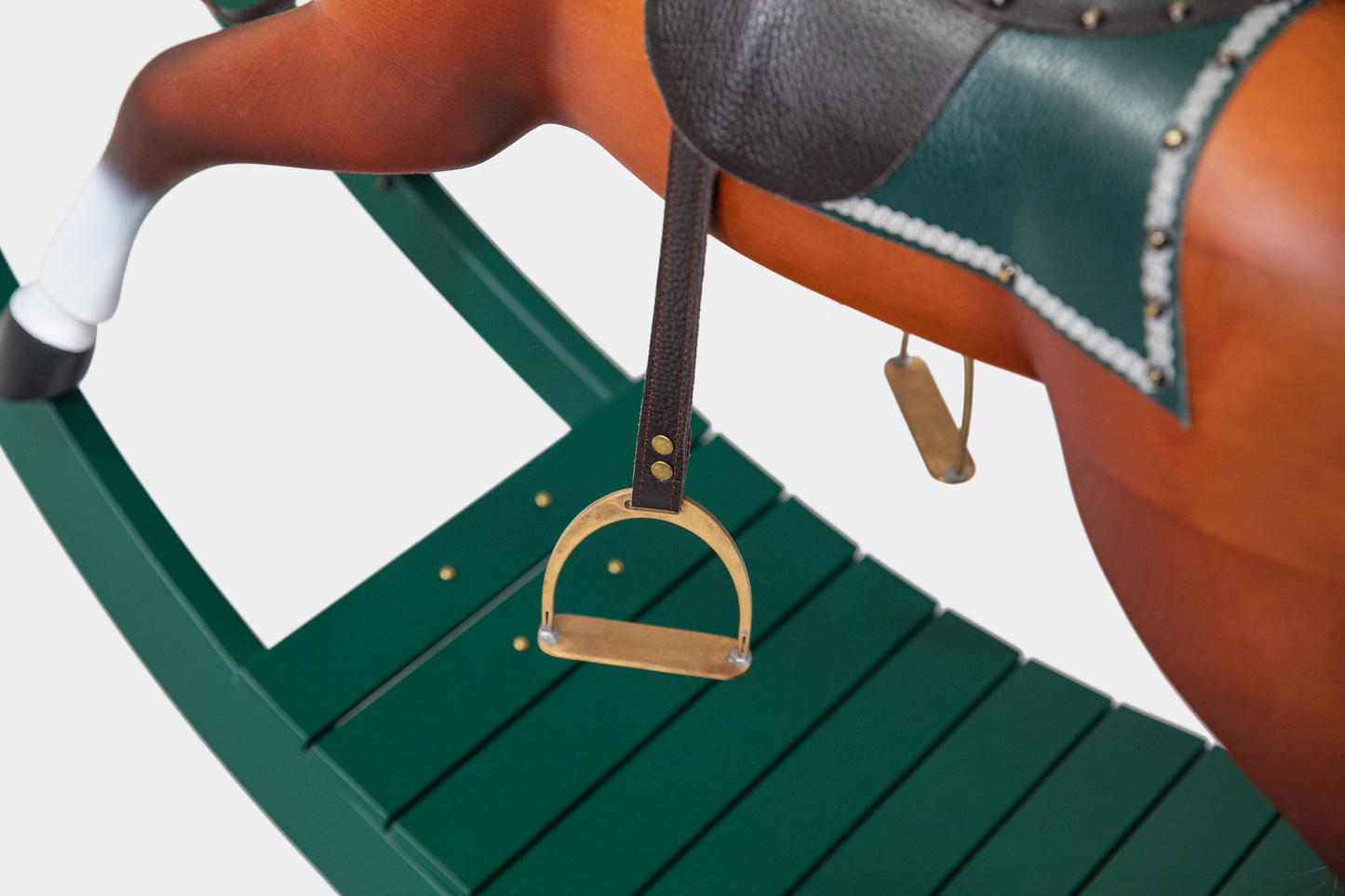 Heirloom Rocking Horse — Solid Wood, Leather, Horsehair, Custom Engraving