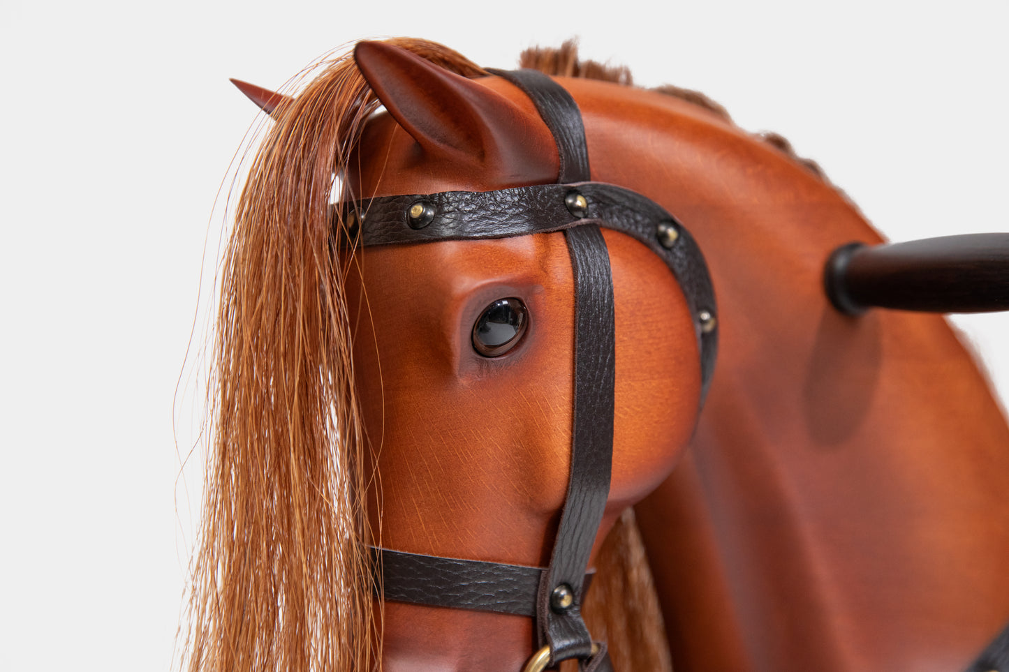 Heirloom Rocking Horse — Solid Wood, Leather, Horsehair, Custom Engraving