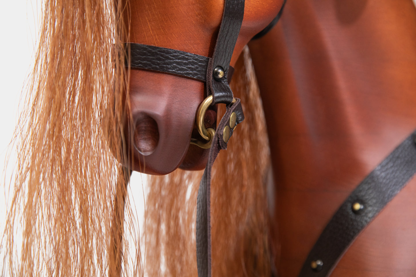 Heirloom Rocking Horse — Solid Wood, Leather, Horsehair, Custom Engraving