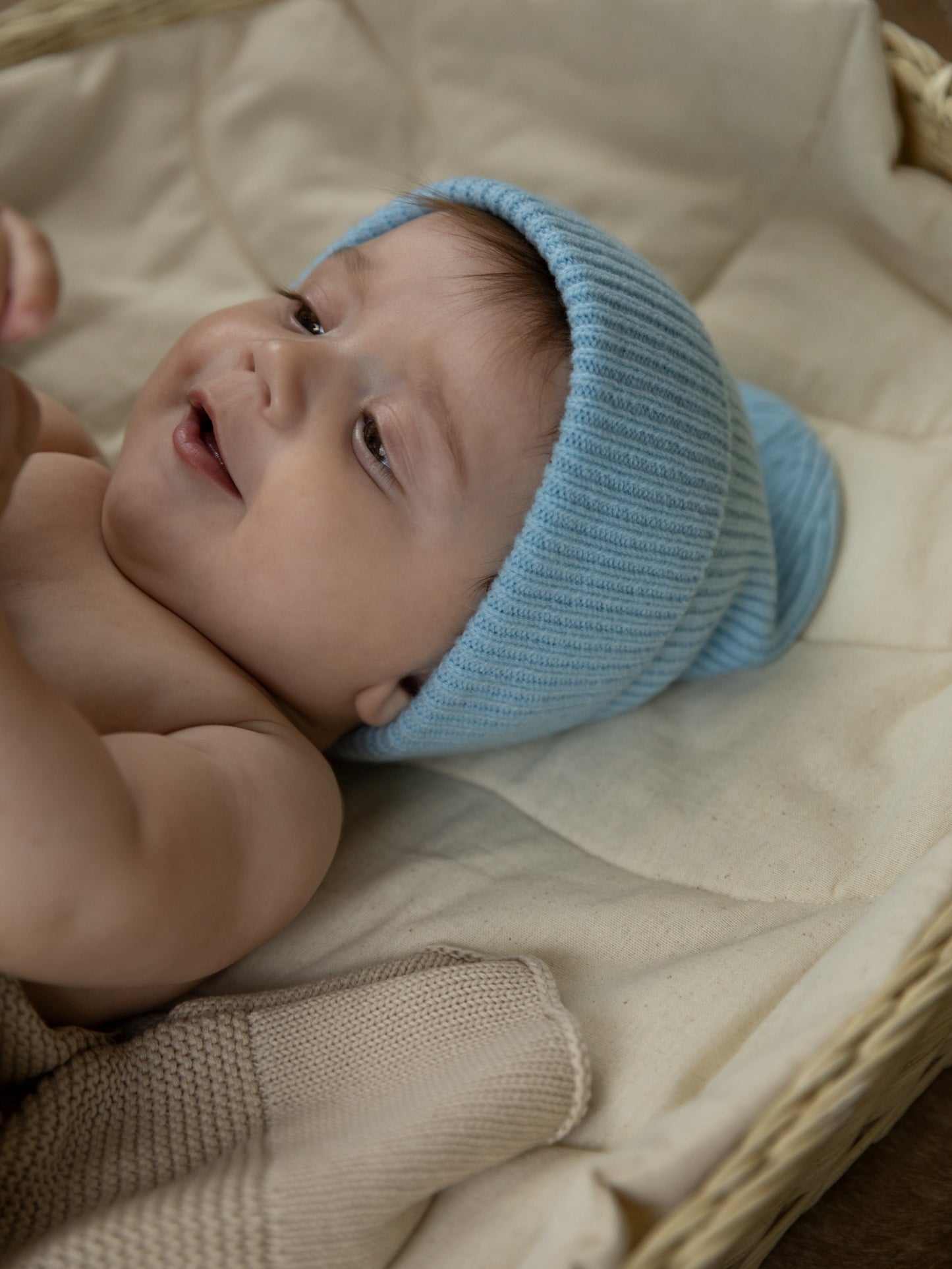 2 Merino Wool Beanie for Baby/Toddler or Kids (Blue)