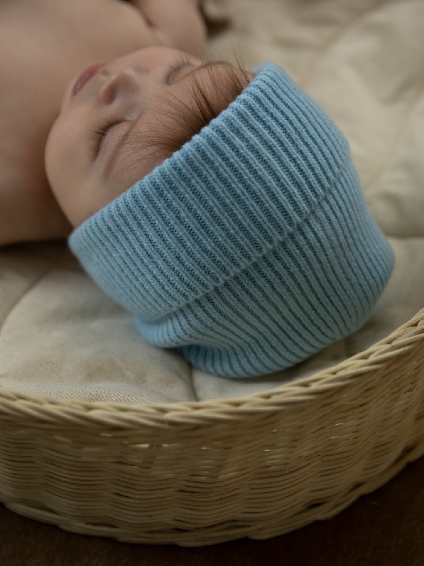 2 Merino Wool Beanie for Baby/Toddler or Kids (Blue)