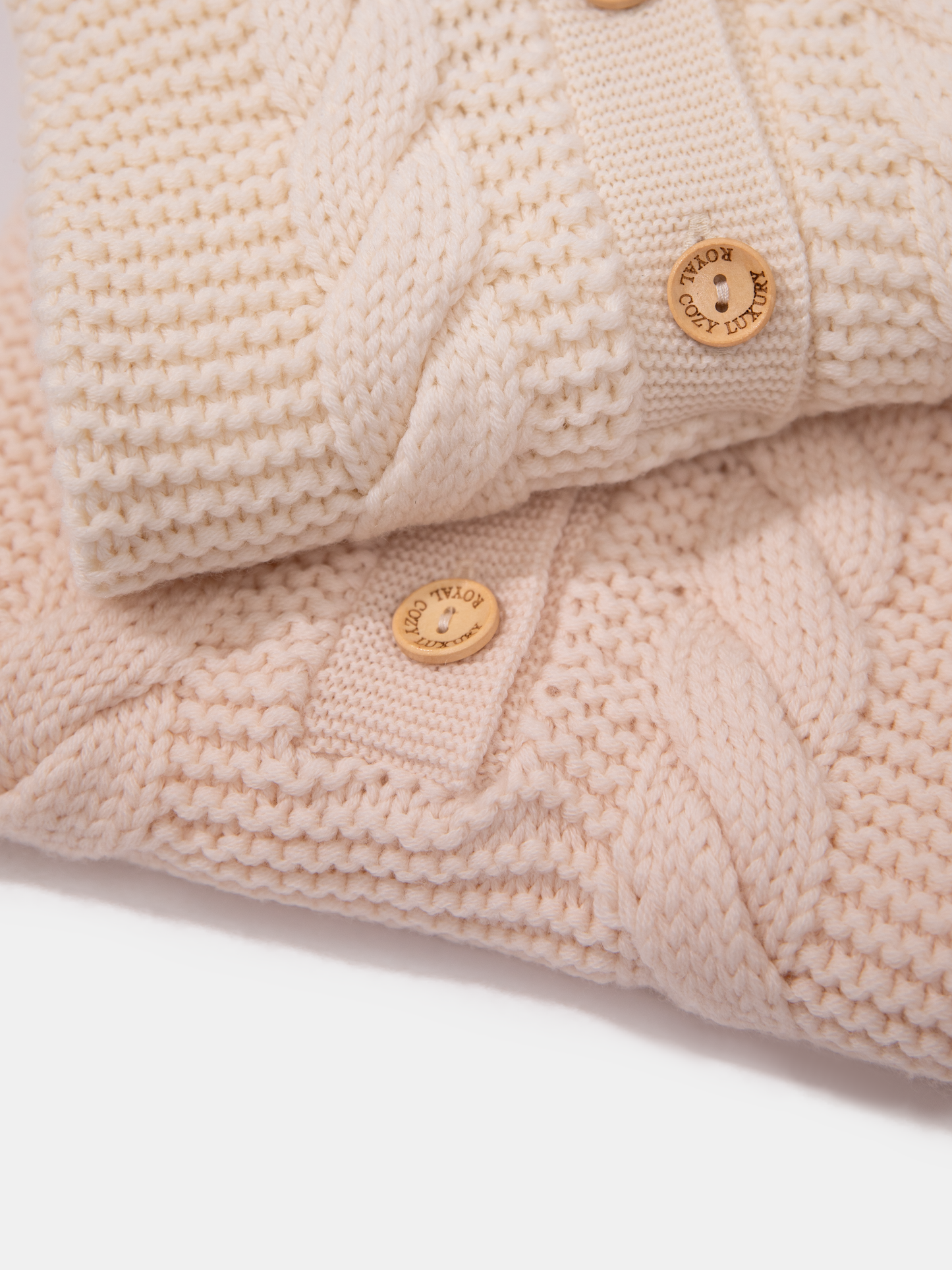 16 Two-layer Chunky Knit AUSTRALIAN MERINO WOOL jumpsuit for baby (Light Beige)