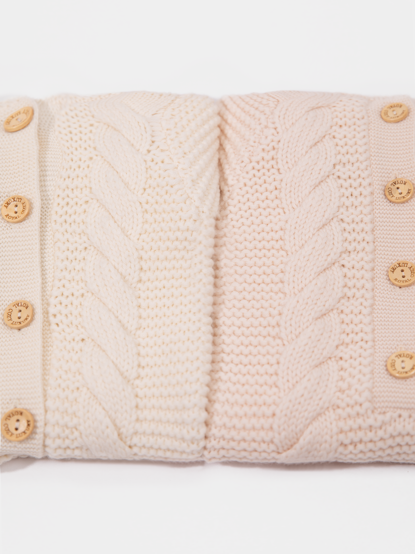 16 Two-layer Chunky Knit AUSTRALIAN MERINO WOOL jumpsuit for baby (Light Beige)