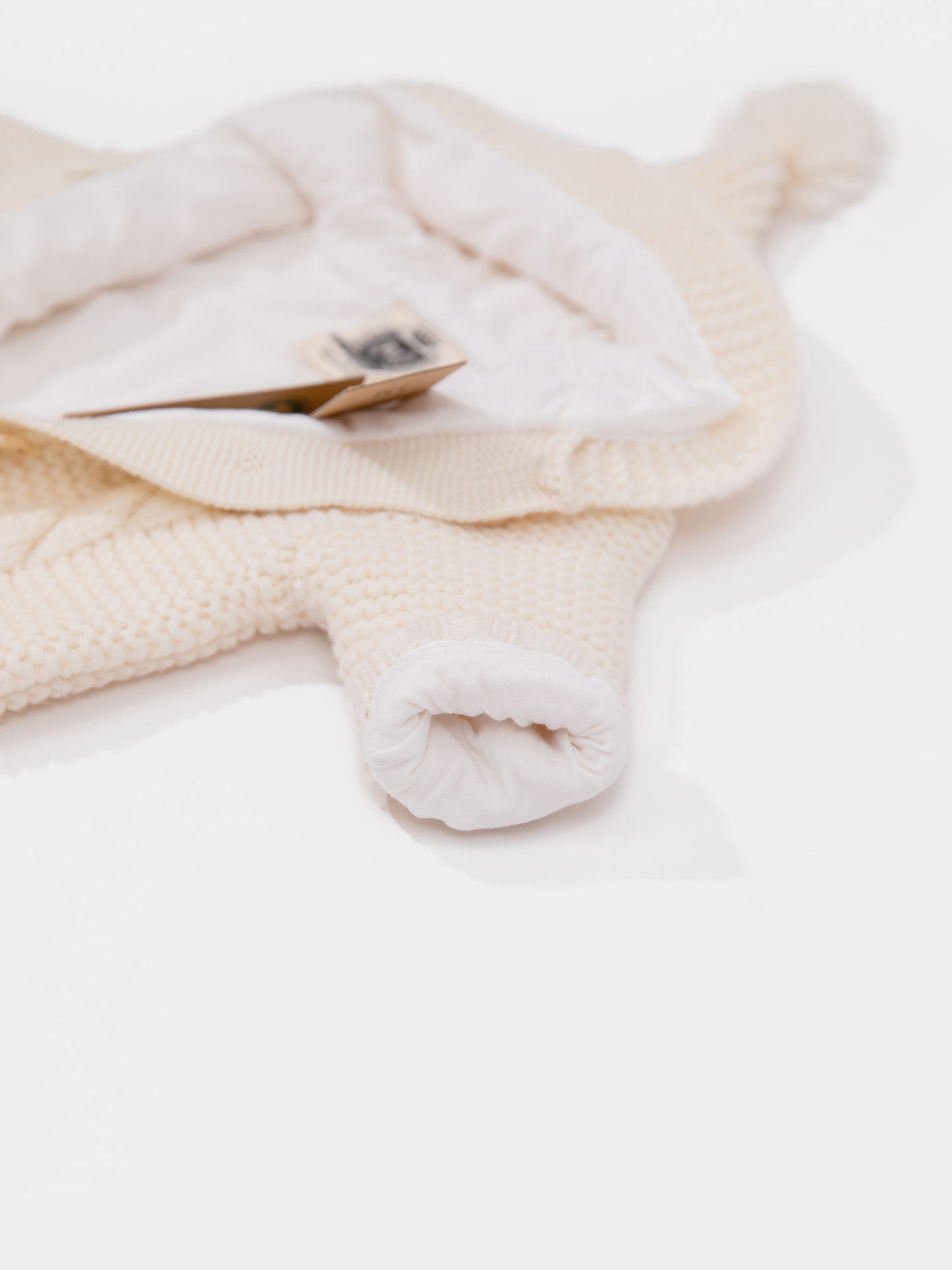 16.1 Two-layer Chunky Knit AUSTRALIAN MERINO WOOL jumpsuit for baby (Milk White)