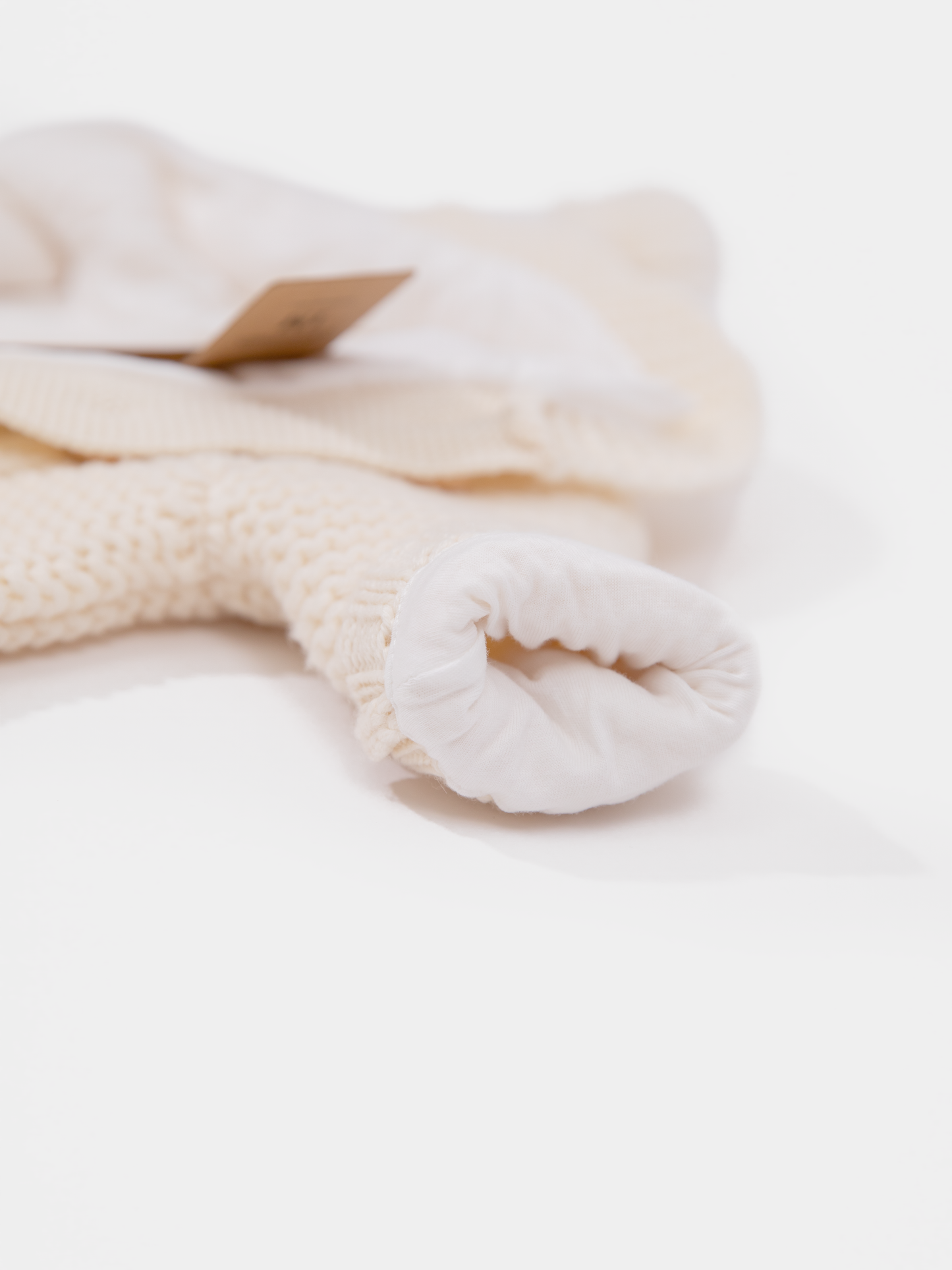 16.1 Two-layer Chunky Knit AUSTRALIAN MERINO WOOL jumpsuit for baby (Milk White)