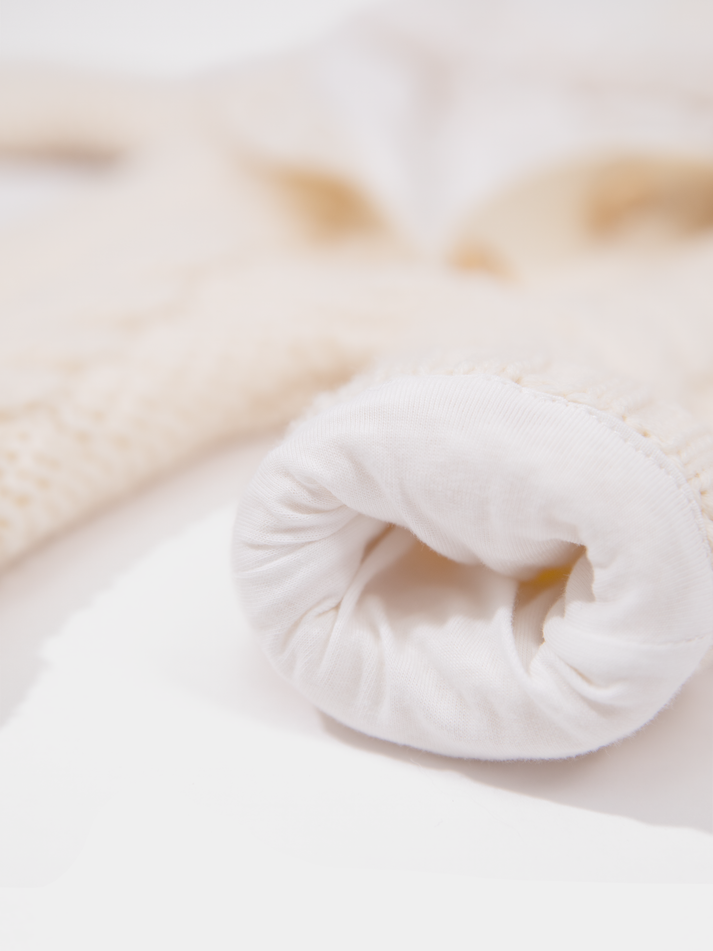 16.1 Two-layer Chunky Knit AUSTRALIAN MERINO WOOL jumpsuit for baby (Milk White)