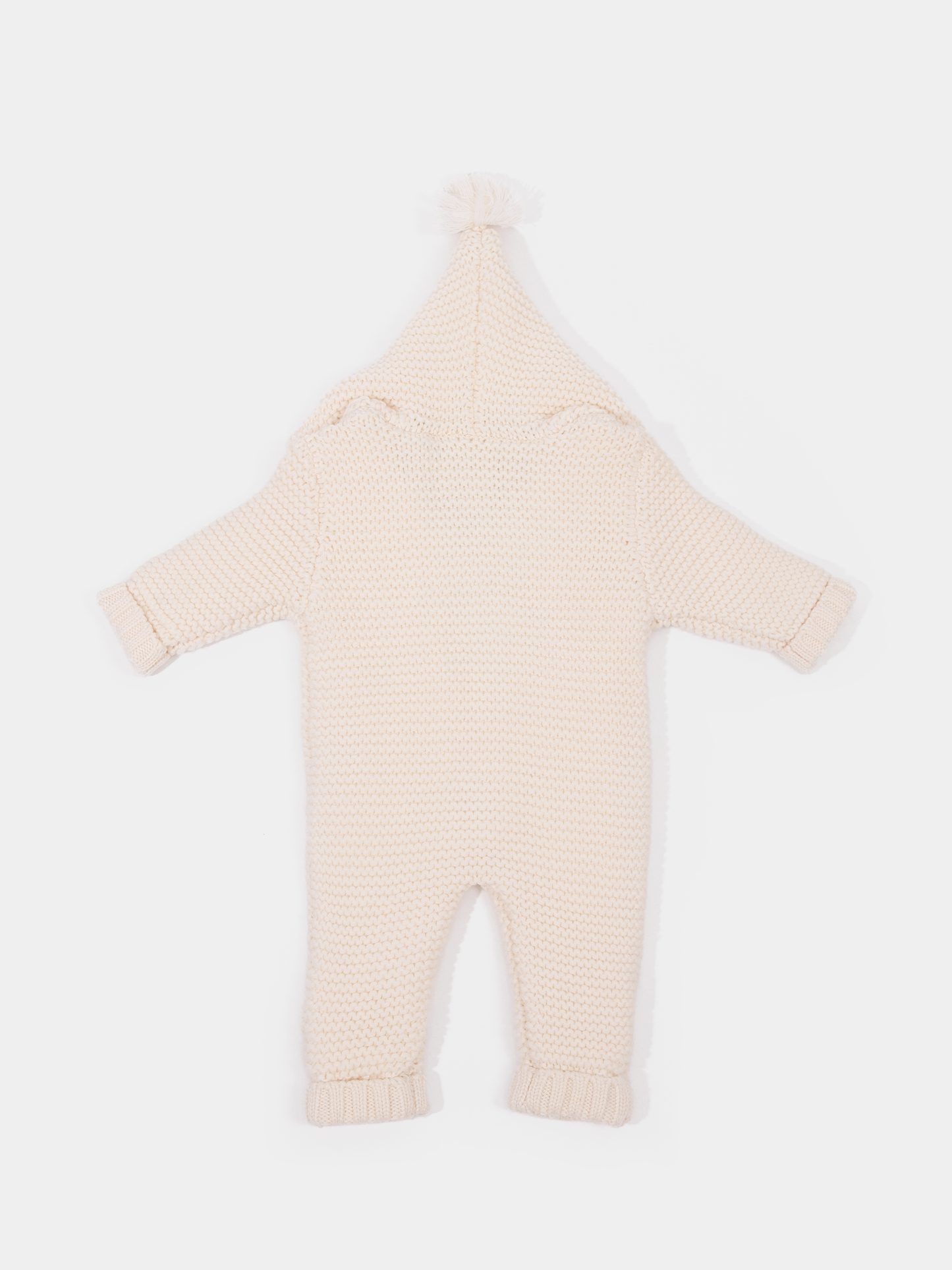 16.1 Two-layer Chunky Knit AUSTRALIAN MERINO WOOL jumpsuit for baby (Milk White)