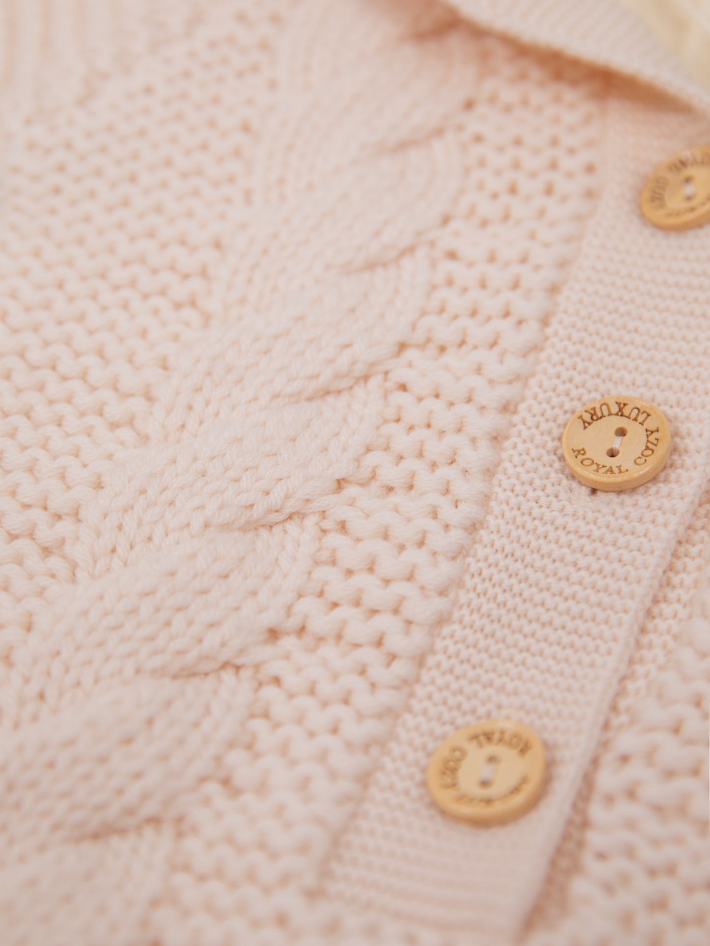 16 Two-layer Chunky Knit AUSTRALIAN MERINO WOOL jumpsuit for baby (Light Beige)