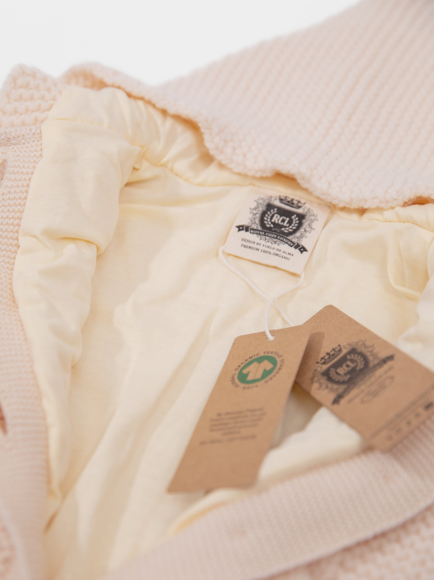 16 Two-layer Chunky Knit AUSTRALIAN MERINO WOOL jumpsuit for baby (Light Beige)