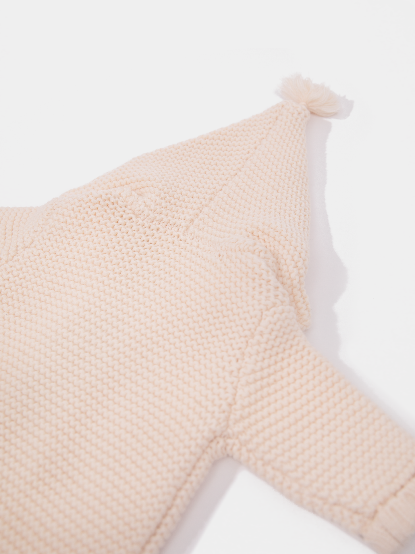 16 Two-layer Chunky Knit AUSTRALIAN MERINO WOOL jumpsuit for baby (Light Beige)