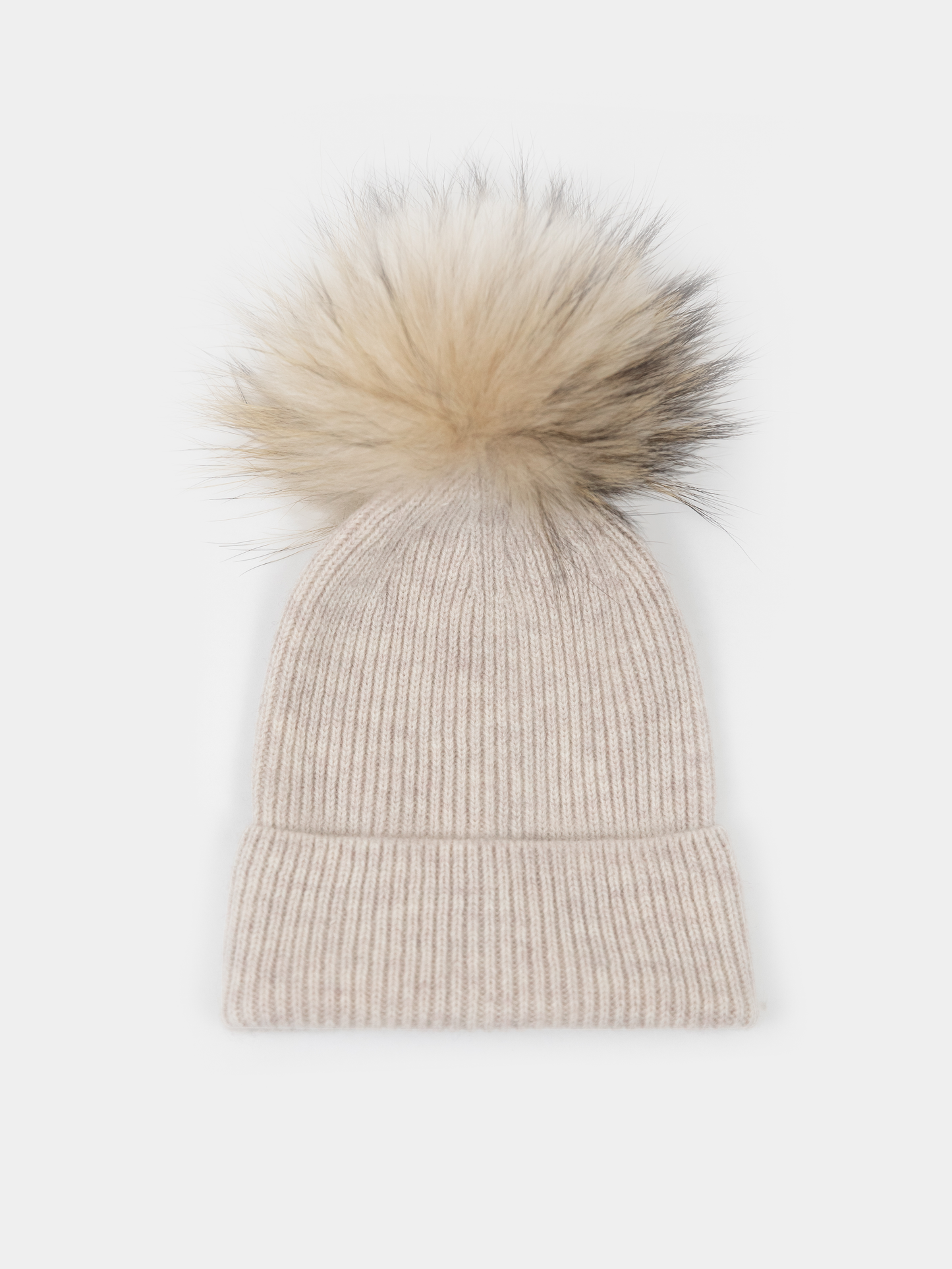 3 Merino Wool Beanie with Fur PomPom for Baby/Toddler or Kids (Blue)