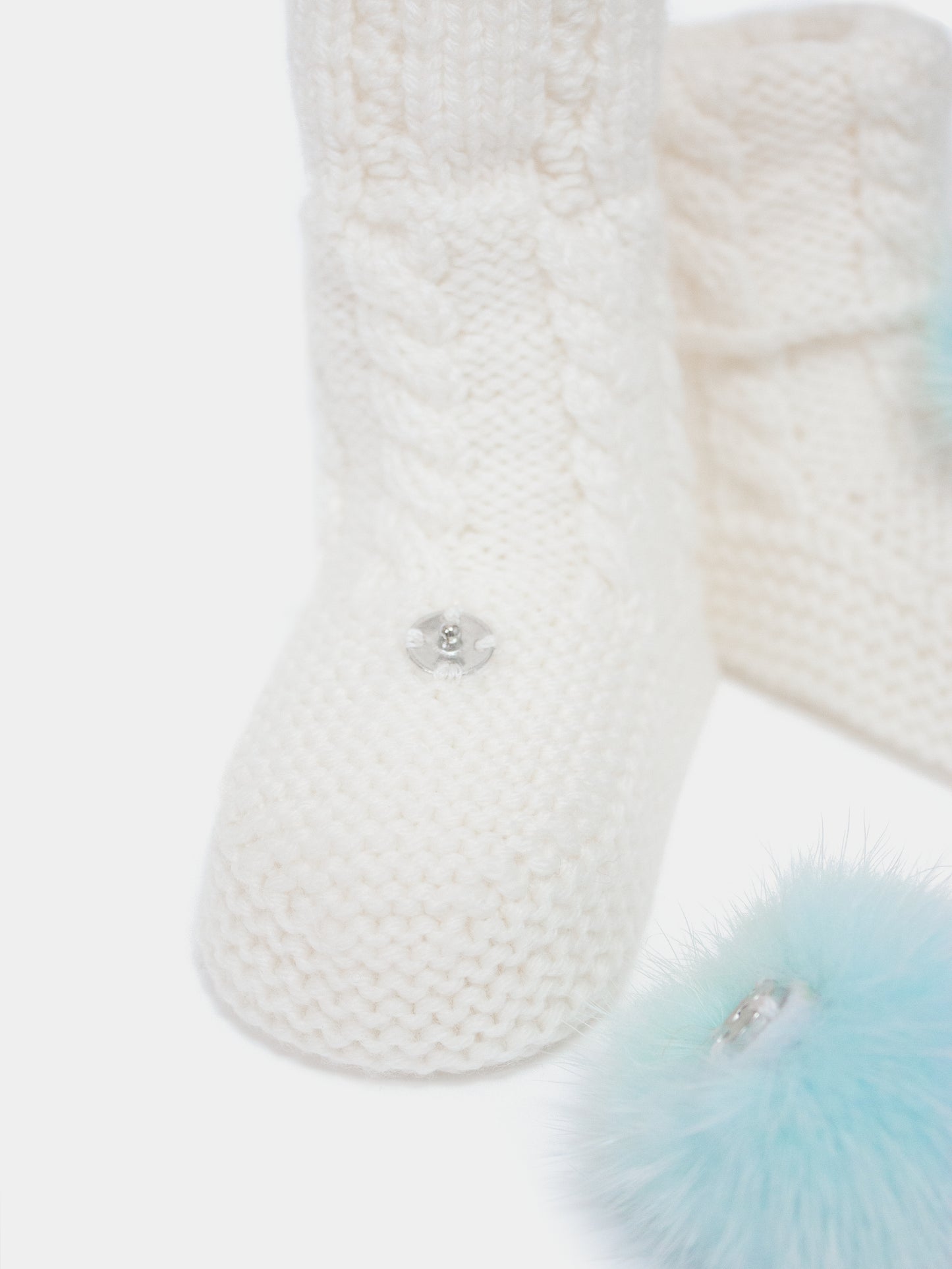 7.2 “New England” merino wool booties (Blue PomPoms)