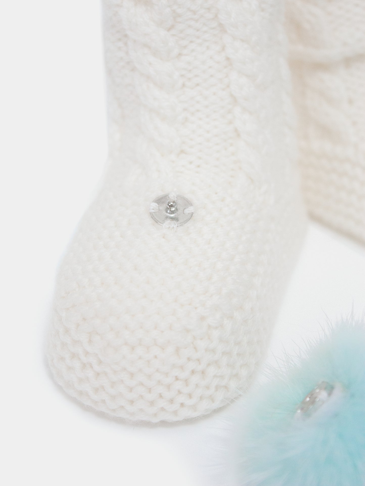 7.2 “New England” merino wool booties (Blue PomPoms)