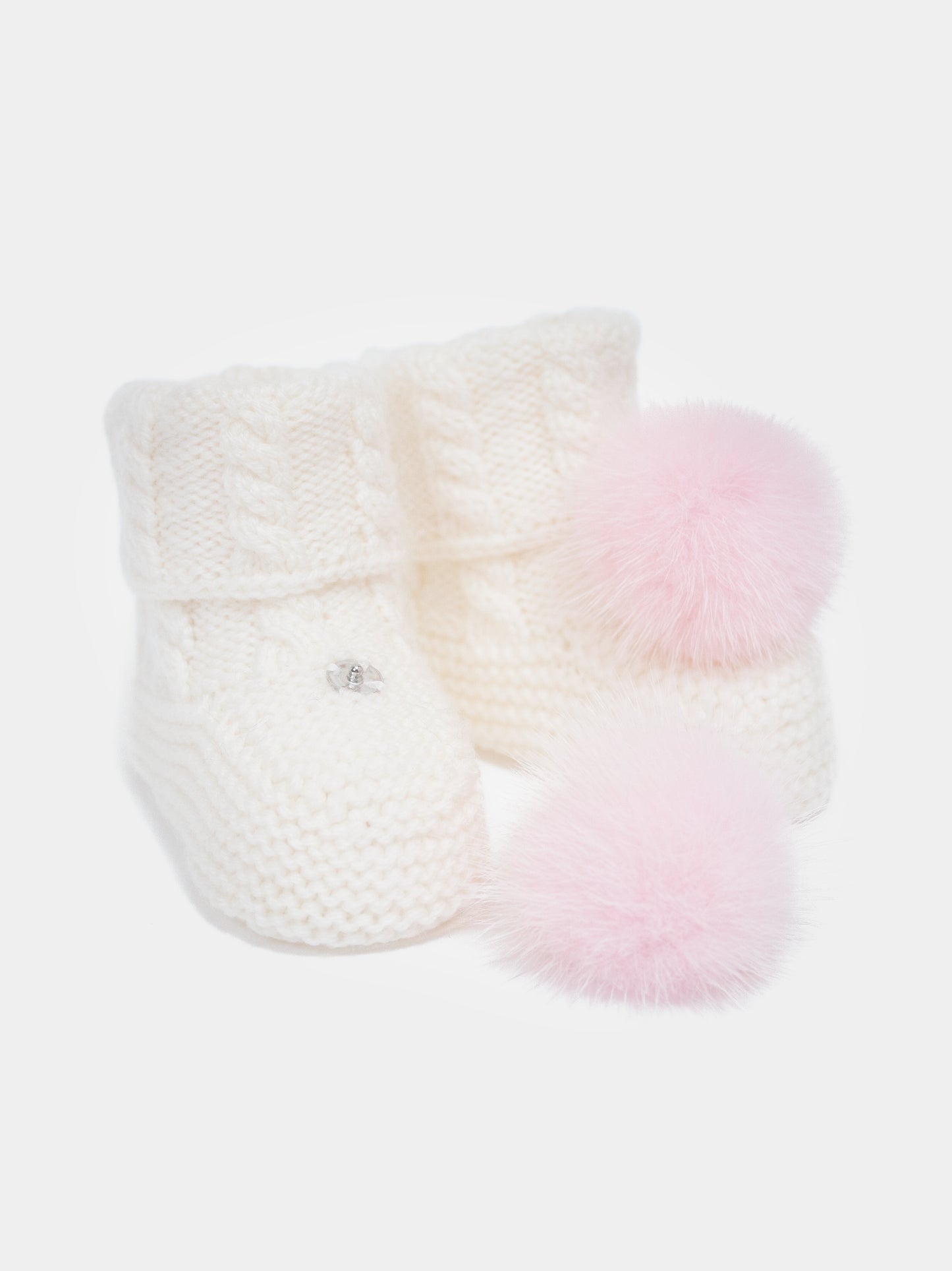7.1 “New England” merino wool booties (Pink PomPoms)