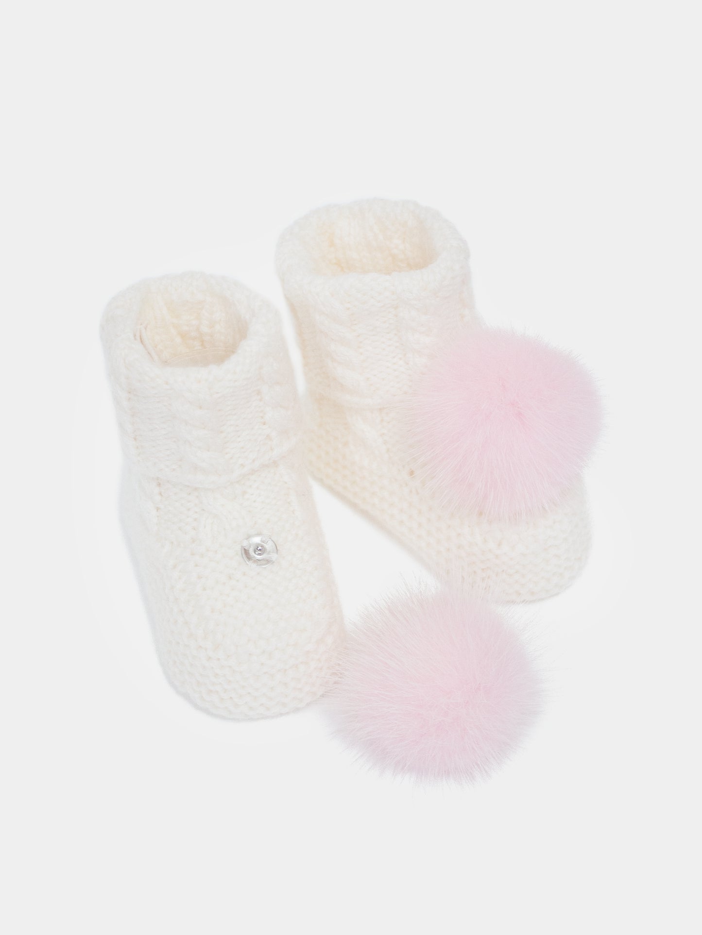 7.1 “New England” merino wool booties (Pink PomPoms)