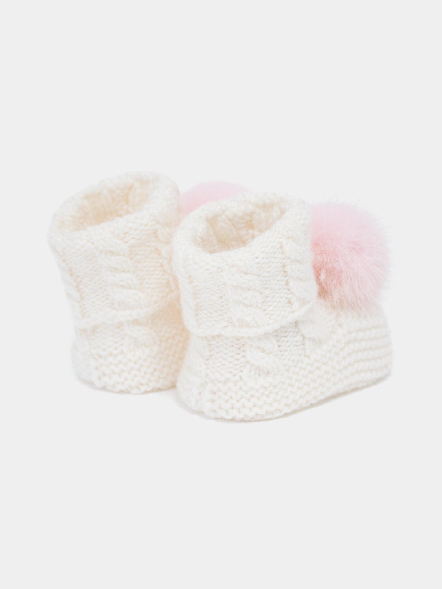 7.1 “New England” merino wool booties (Pink PomPoms)