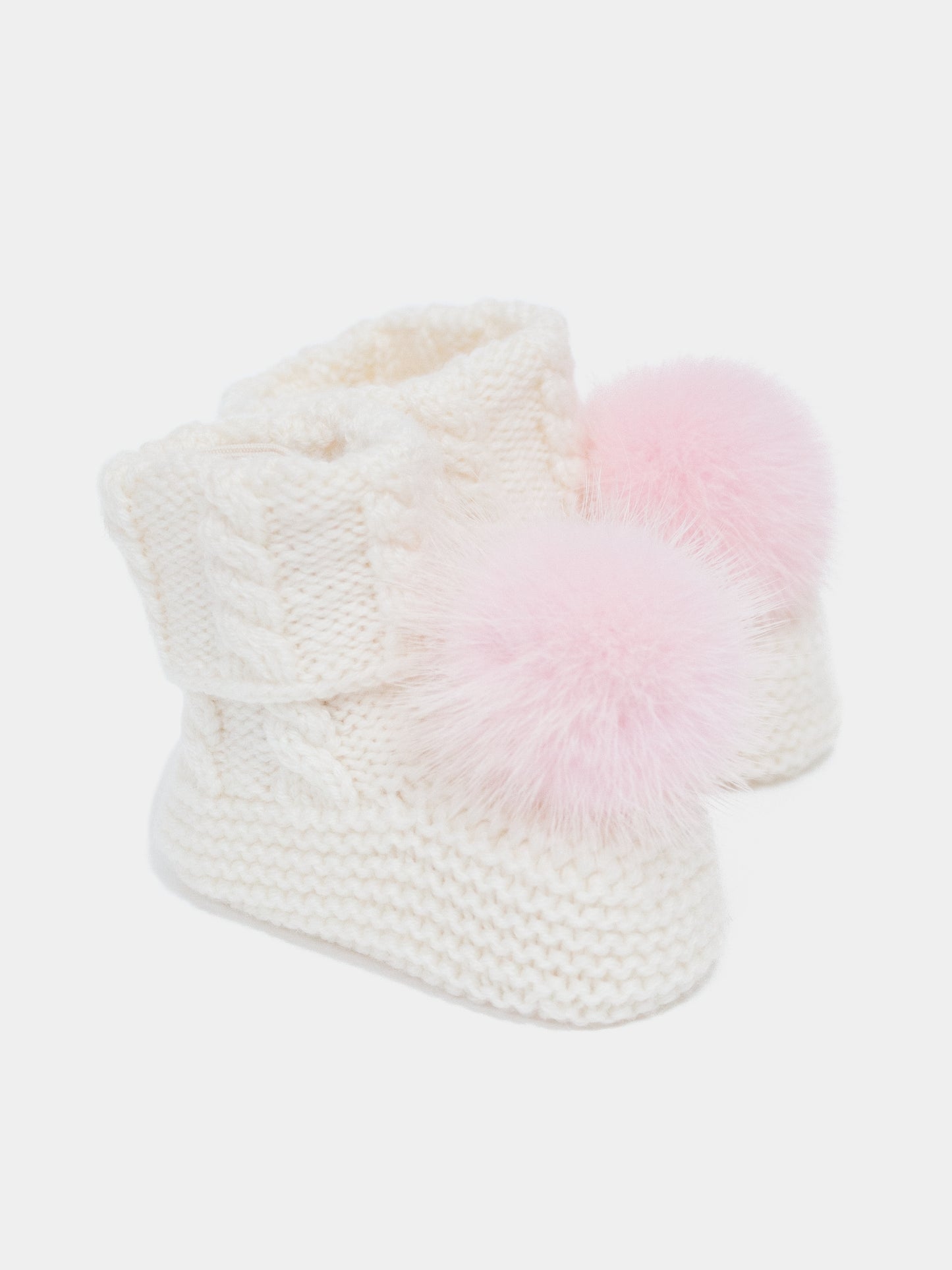 7.1 “New England” merino wool booties (Pink PomPoms)